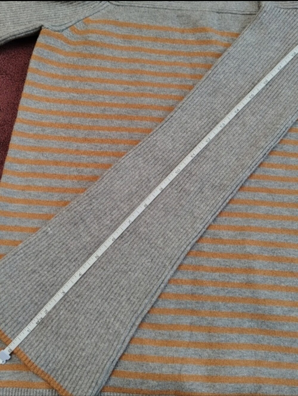 Anthropologie Gray and Brown Crew Neck Sweater